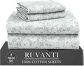 Ruvanti 100% Cotton Percale Sheets Twin XL Size 4 Piece Set, Cooling Bed Sheets for Hot Sleepers, Deep Pocket 16”, Breathable Lightweight &…