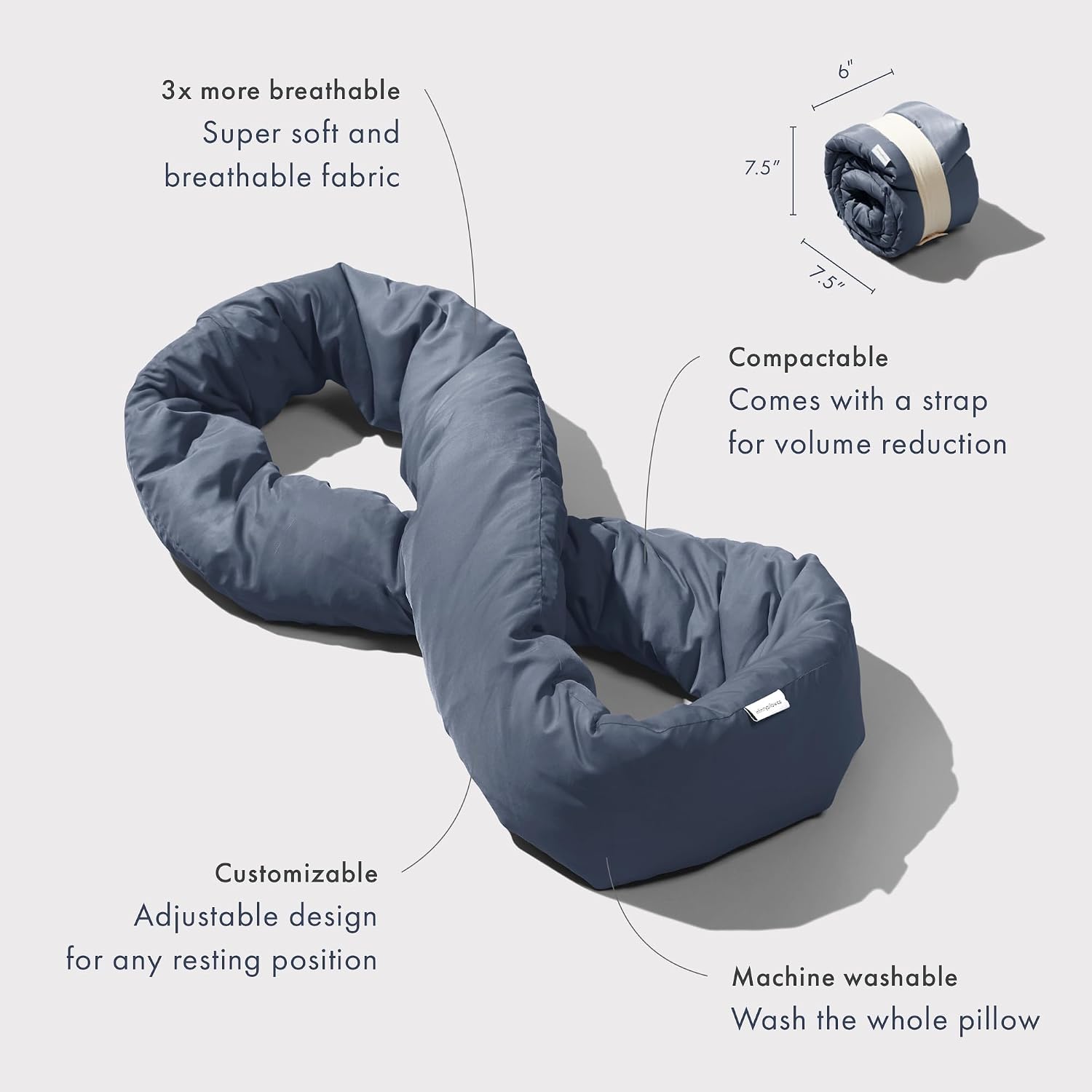 Huzi Infinity Pillow - Travel Neck Pillow - Versatile Soft 360 Support Scarf - Machine Washable - Home Travel Flight Road Trips Airplane…