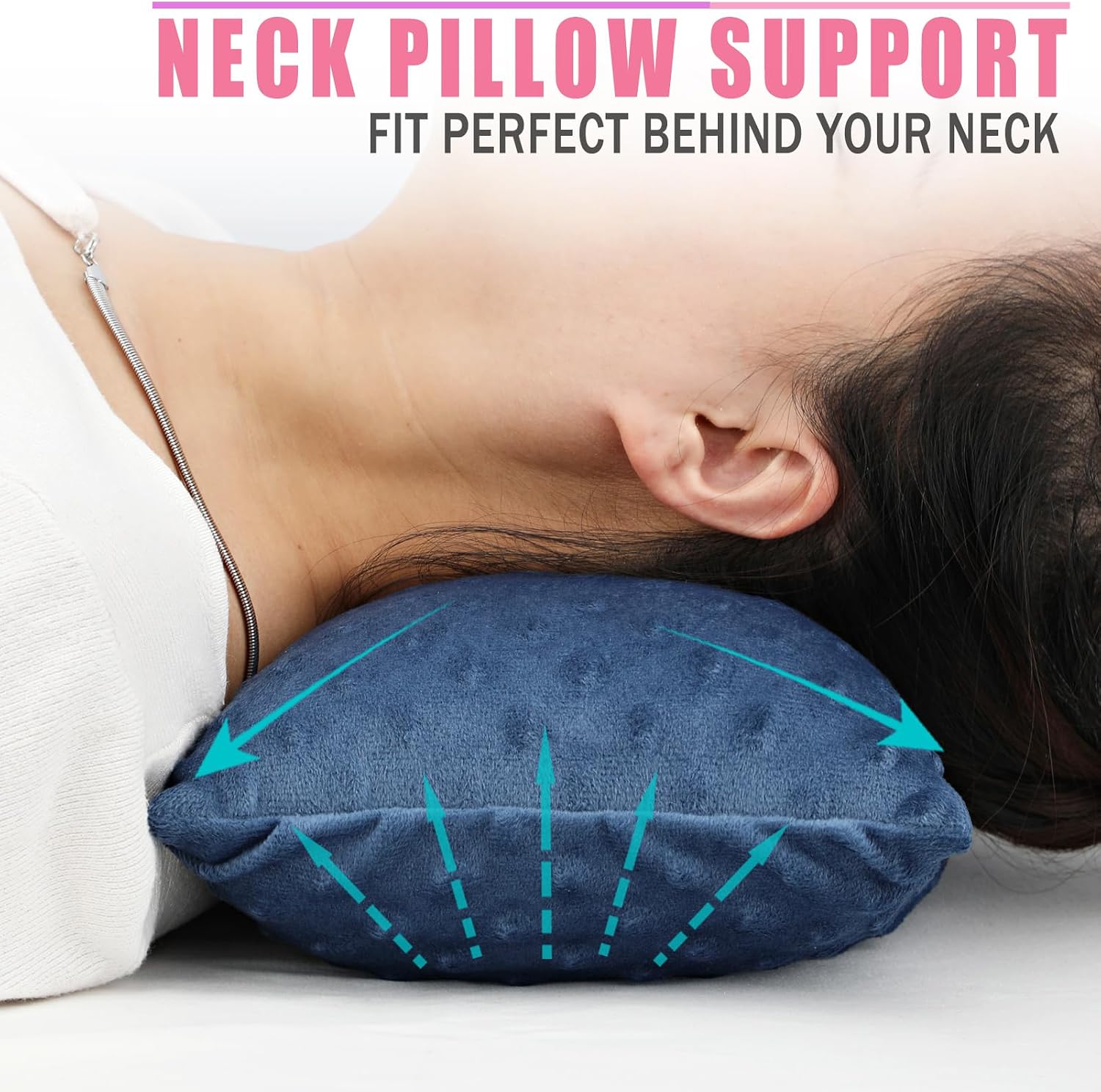 BNRendles Small Neck Pillow for Recliner Chair Neck Support Pillows Plump Adjustable Filling Nap Airplane Sleeping Little Cushion Minky Dot…
