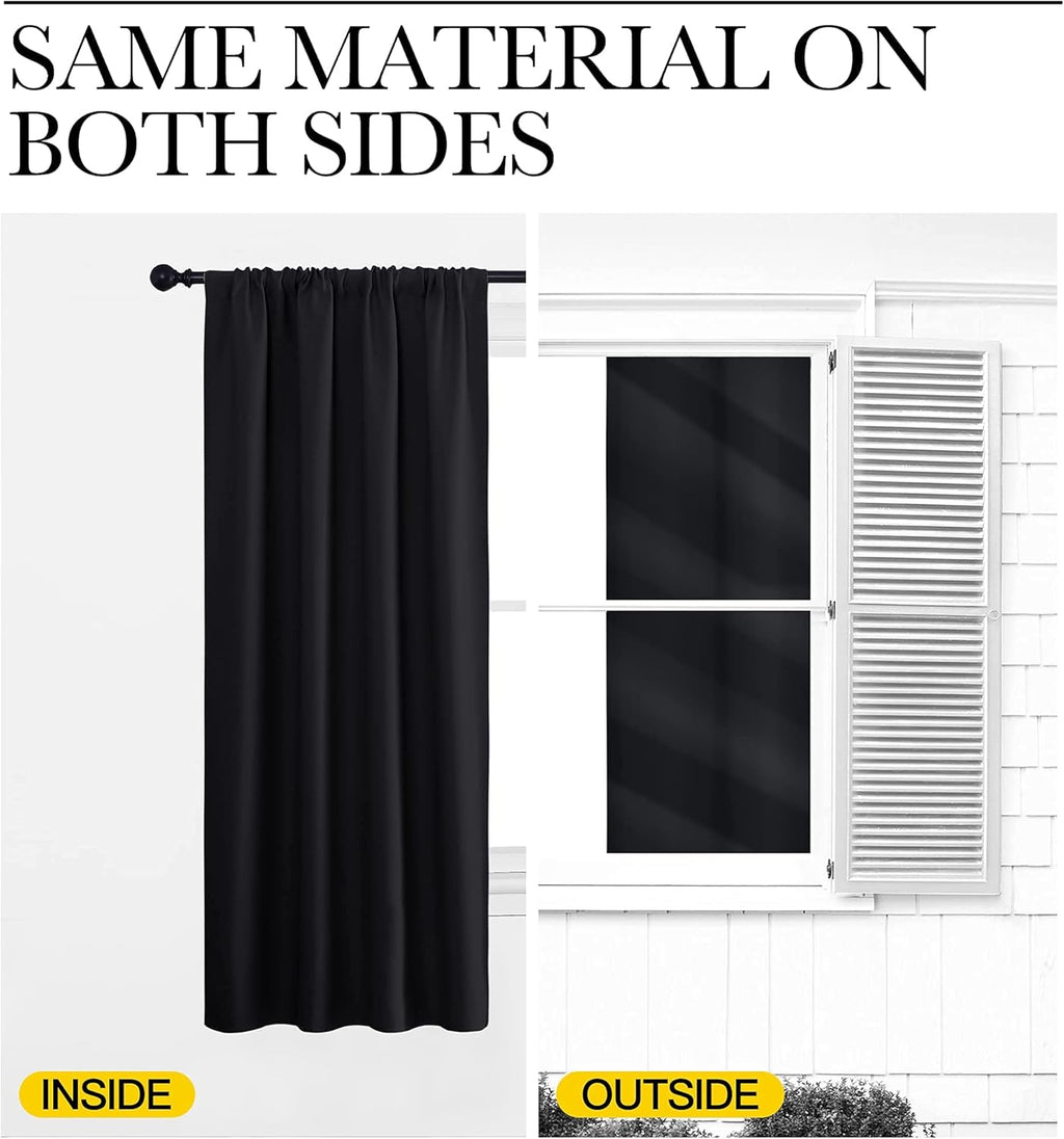 NICETOWN Short Curtains 36 inches Long, Black Out RV Bunk Panels, Kitchen Window Curtains Over Sink, Thermal Insulating Blackout…