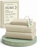 LaneLinen LANE LINEN 100% Organic Cotton Twin Size Bed Sheets, Fully Elasticized Mercerised Cotton Bed Sheet Set, Soft & Comfy Low Pill Fac…