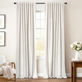 Inovaday 100% Blackout Curtains 72 Inches Length 2 Panels Set, Back Tab/Rod Pocket Linen Black Out Curtains for Bedroom, Thermal Insulated…