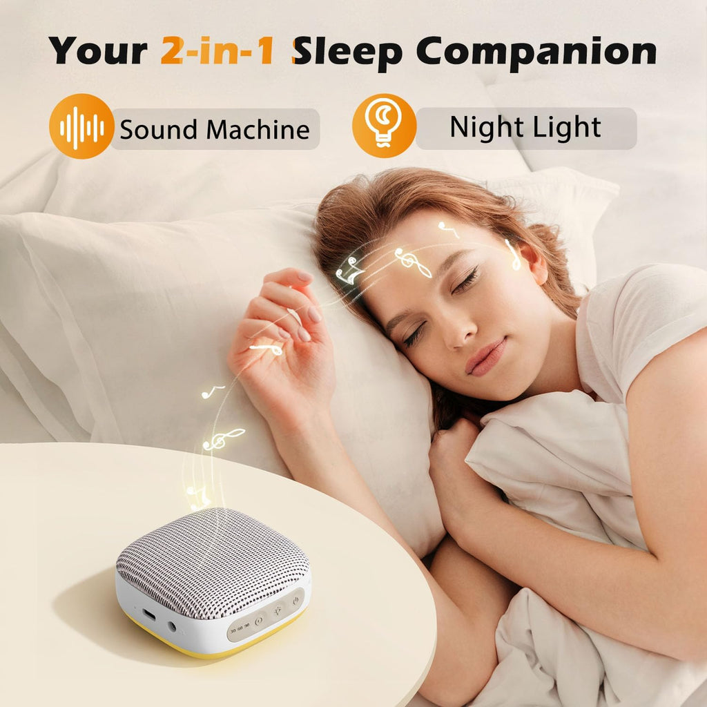 Portable Sound Machine for Travel, White Noise Sound Machine for Sleeping, 52-Hour Lasting Mini Noise Machine with 21 Quality Non-looping…
