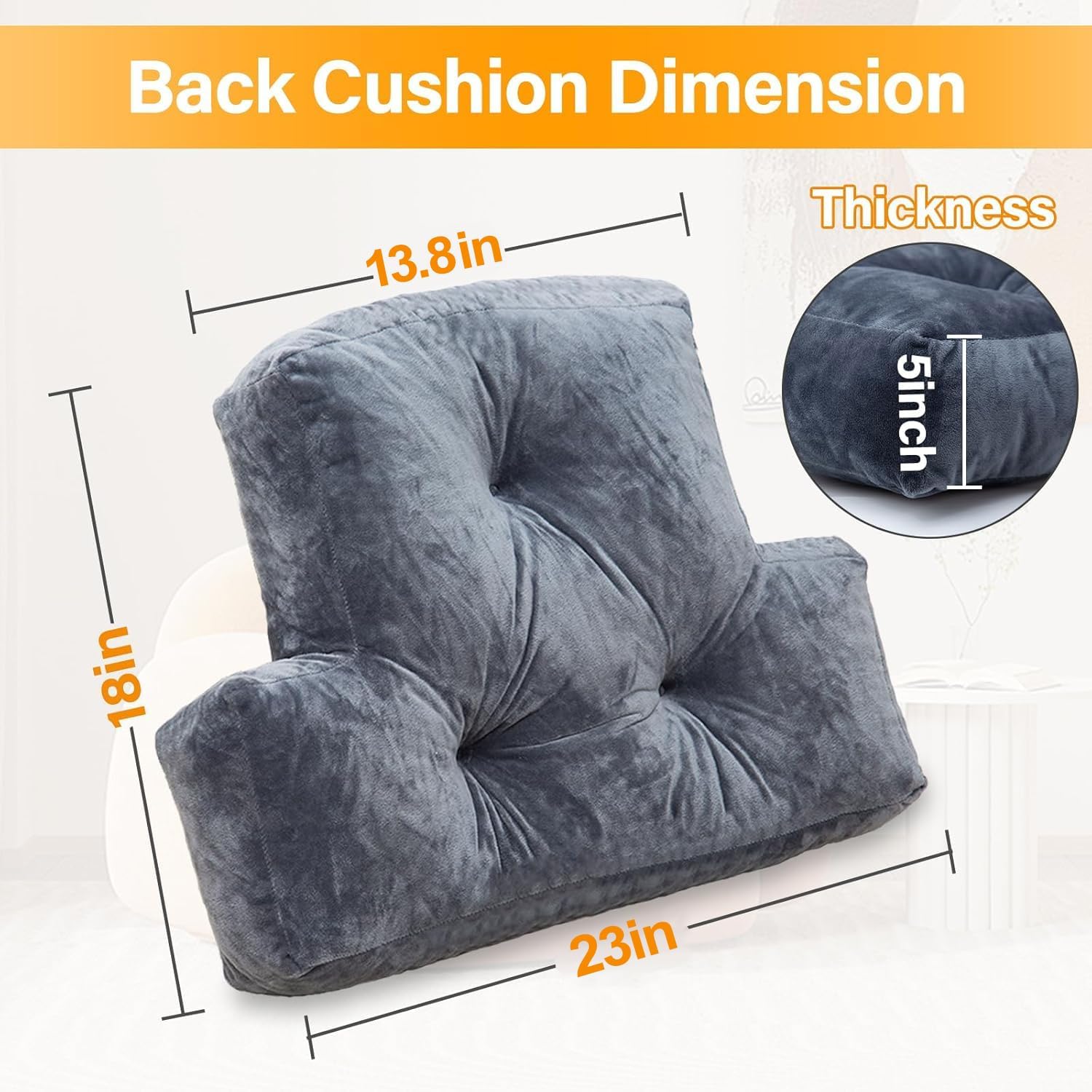 1 MIDDLE ONE Back Pillow for Chair, Memory Foam Lumbar Pillow for Back Support, Back Rest Cushion for Office, Sofa, Couch Sitting…