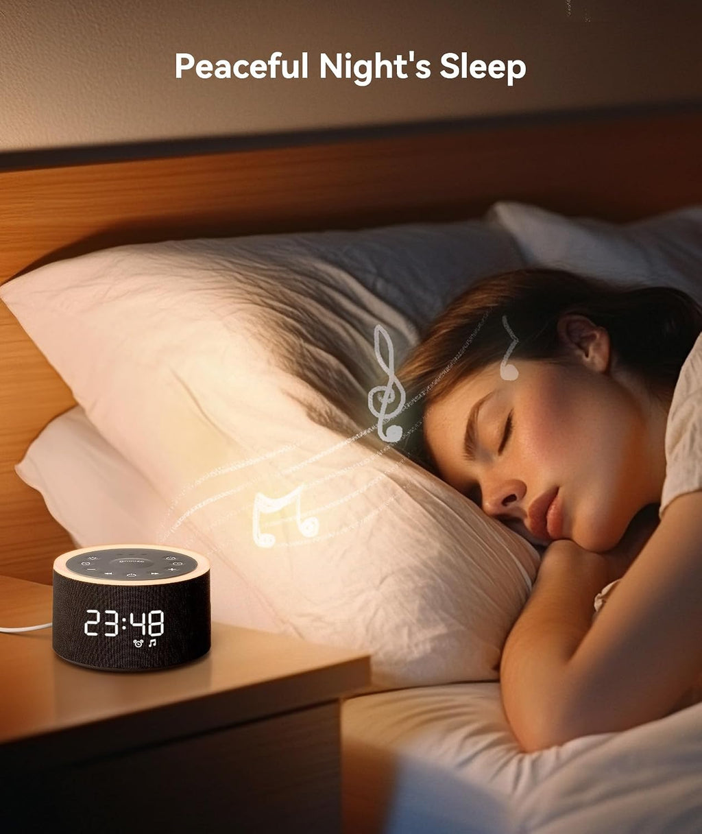Dreamegg D1+ Sound Machine & Alarm Clock - Sound Machine for Sleep, White Noise Machine with 29 Soothing Sounds, Night Light, 0-100%…