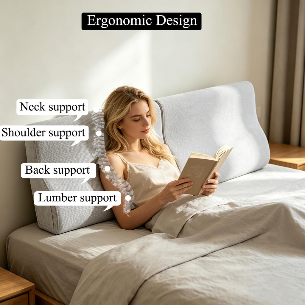Twin XL Size Wedge headboard Pillow Triangular Bed Wedge Pillow for Headboard Large Couch Back Support Pillow for Bed Sitting up…