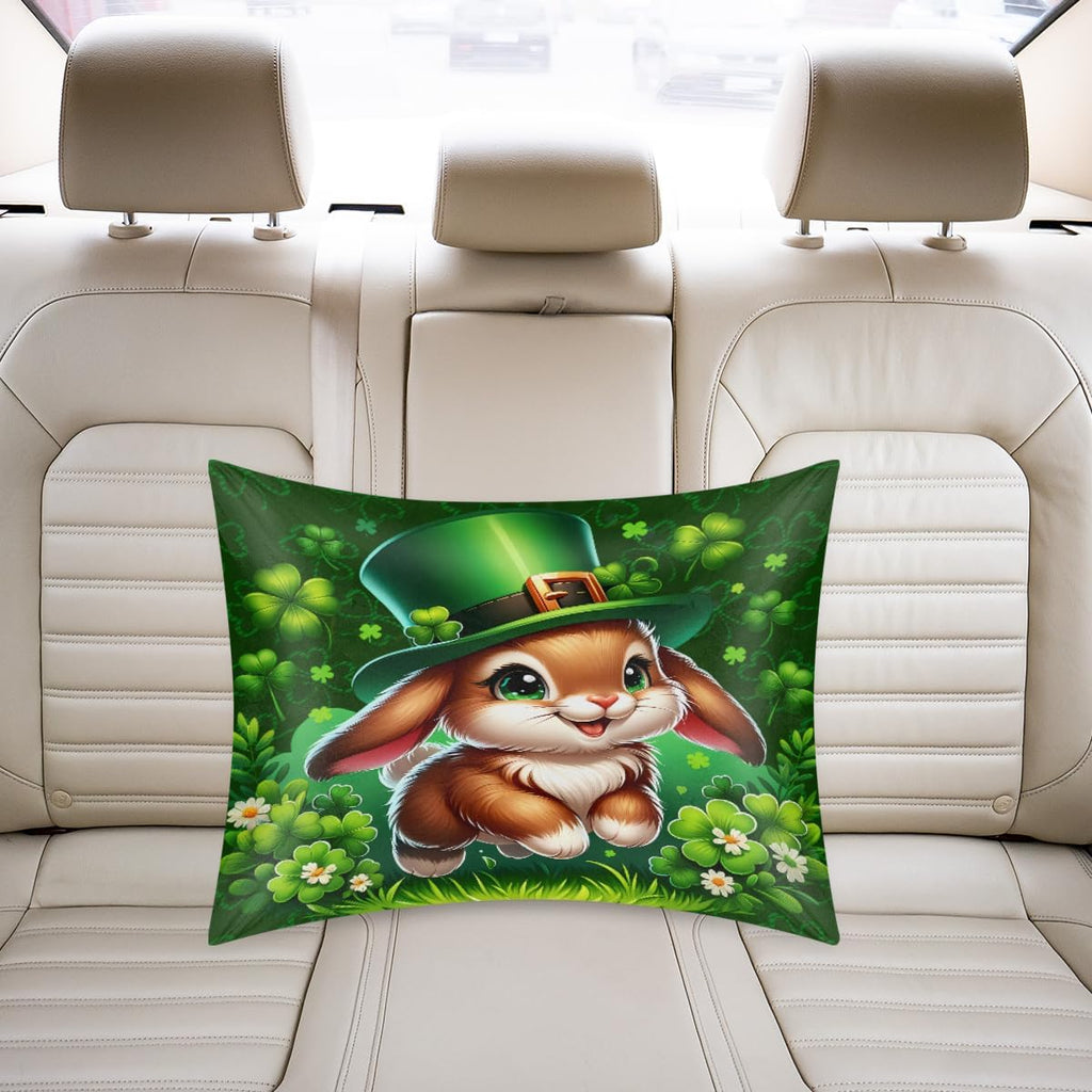 St. Patrick's Shamrock Bunny Satin Pillowcase for Hair and Skin Soft Silk Pillow Case with Envelope Closure Cooling Pillow Cases Slip…