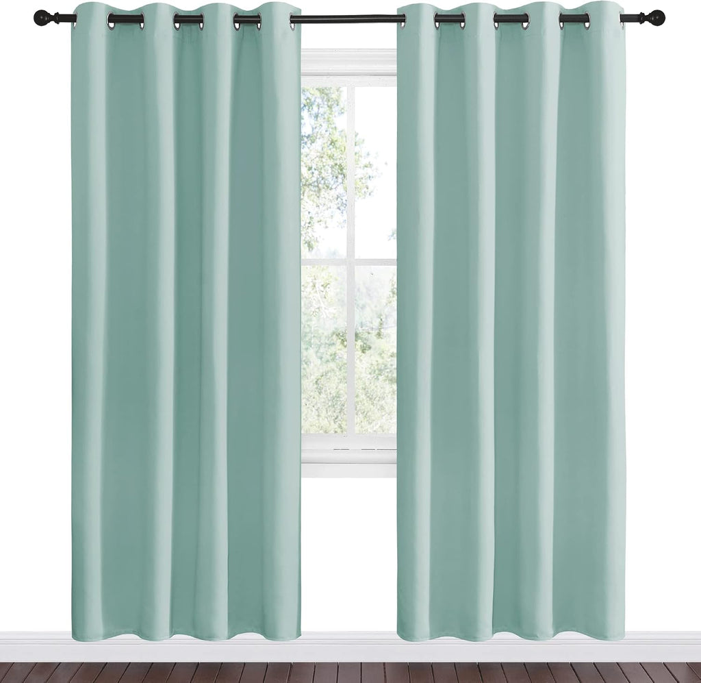 Nicetown Aqua Blue Blackout Curtains 78" Long for Office, Dining Room, Guest Room, Sound Reducing Heat and Cold Block Curtain Panels for Mo…