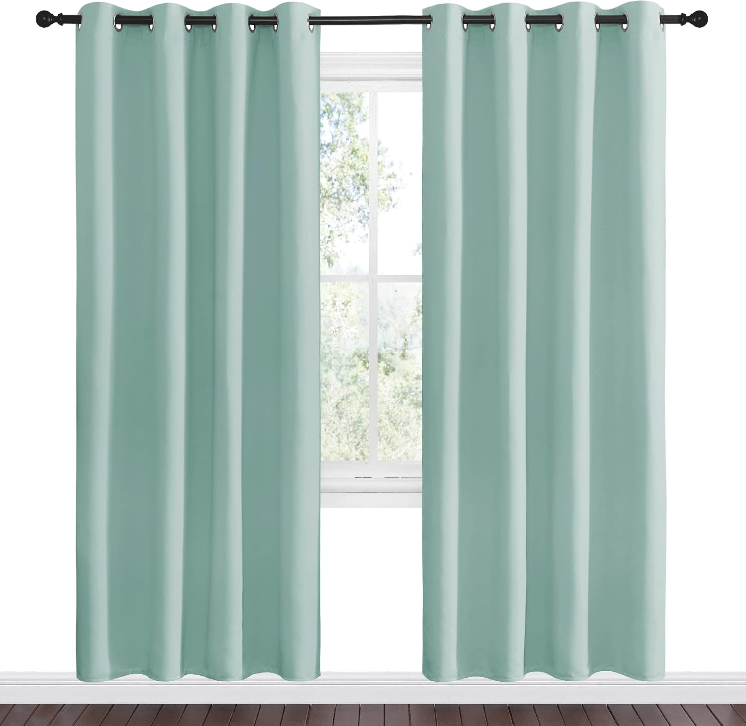 Nicetown Aqua Blue Blackout Curtains 78" Long for Office, Dining Room, Guest Room, Sound Reducing Heat and Cold Block Curtain Panels for Mo…