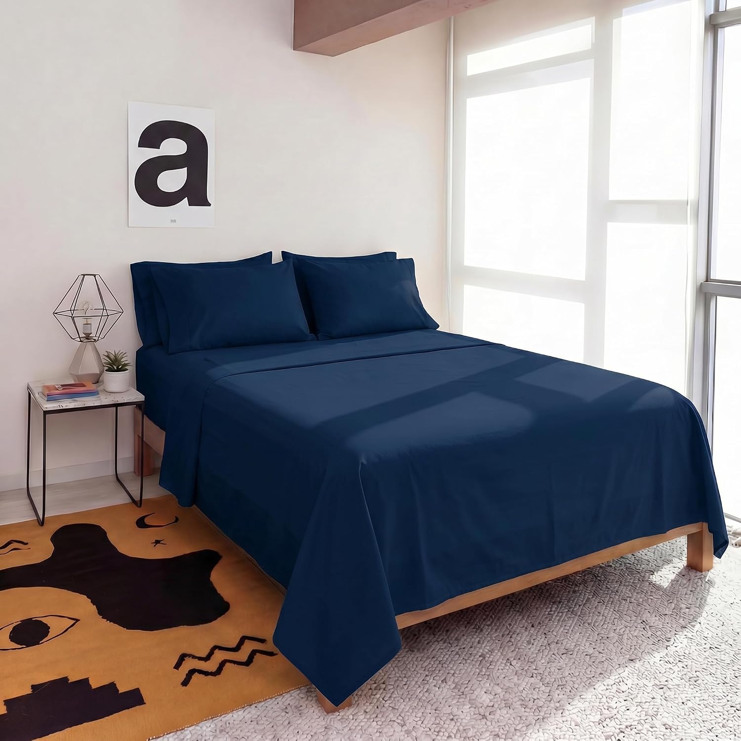 Perupima Peru Pima 415 Thread Count Percal King Sheet Set - 100% Peruvian Pima Cotton, 4 Piece (Flat, Fitted, 2 Pillowcases) - Cooling, Cri…