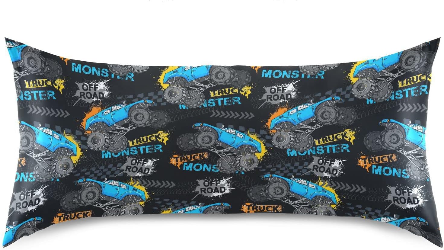 Monster Truck Tires01 Pillow Covers Silk Pillowcase for Hair and Skin Soft Smooth Breathable Cooling Satin Pillowcase Standard Size…