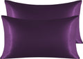 Ntbay 2 Pack Satin King Pillowcases for Hair and Skin, Luxurious and Silky Pillow Cases with Envelope Closure, 20x36 Inches, Eggplant Purpl…