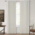 Qjmydeco Beige White Cute Blackout Curtains 84 Inches Long 2 Pack, Insulated Sliding Door Curtain UV Heat Blocking Drapes for Living Room/B…