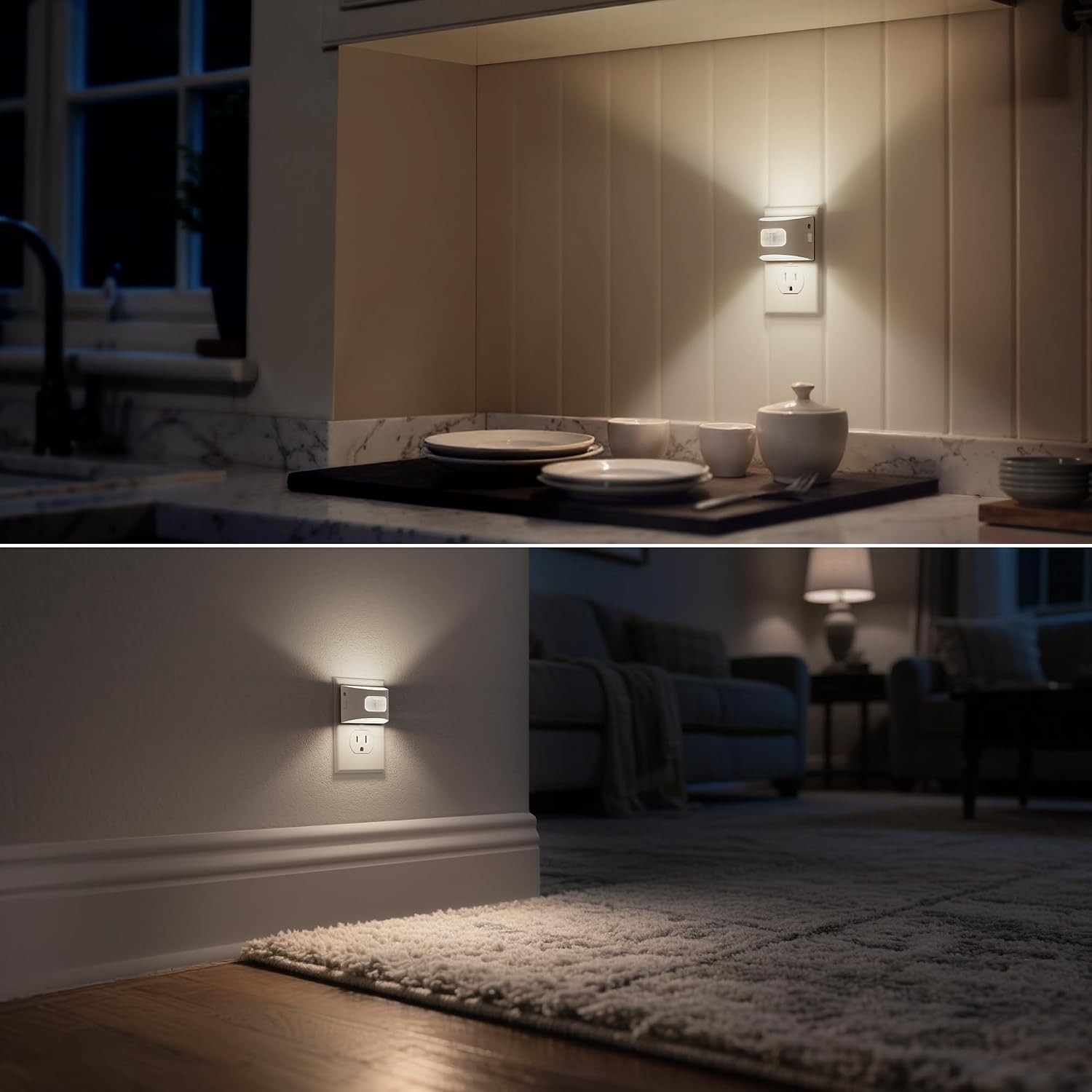 DORESshop LED Night Light[4 Pack], Night Lights Plug into Wall, 3 Mode Plug in Night Light with Motion Sensor, Dusk to Dawn Sensor…