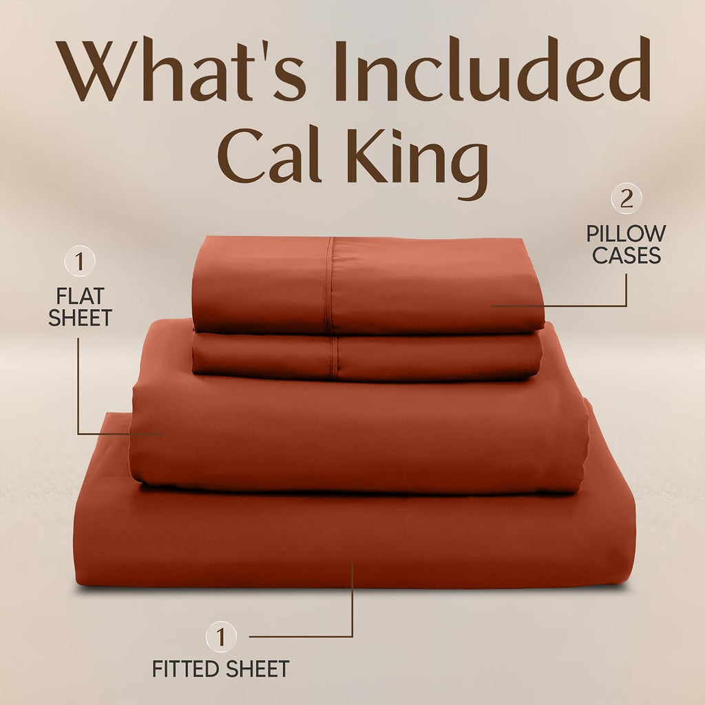 Utopiabedding Utopia Bedding California King Size Sheet Set – 4 Piece Bed Sheets, Soft and Breathable Microfiber, Includes 1 Fitted Sheet,…