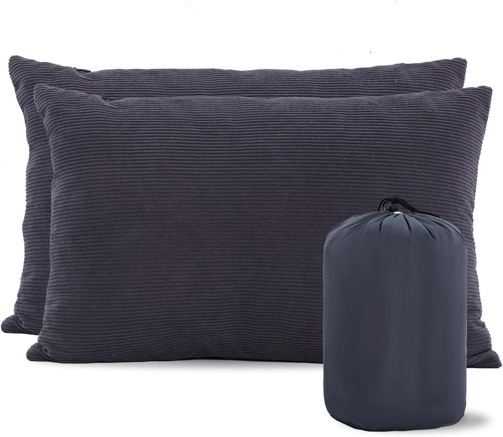 MOON LENCE Camping Pillows 2 Pack, Compressible Camp Pillow with Washable Cover & Carry Bag, Plush Filled Backpacking Pillow for Hiking…