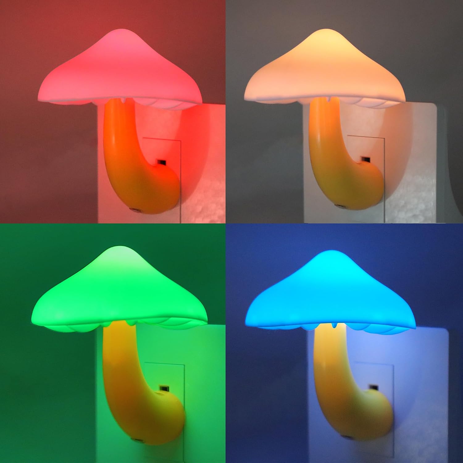APAKI LED Mushroom Night Light Plug in Lamp, Light Sensor Night Lights Plug into Wall, Dusk to Dawn Sensor NightLight for Adults Kid…