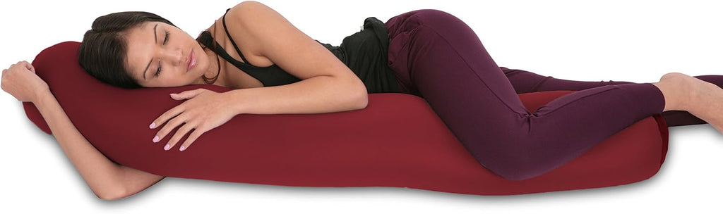 Deluxe Comfort Microbead Body Pillow (47" x 7") - Mooshi Squishy Soft - Prenatal Pregnancy Pillow - Full-Body Side Sleeper - Body Pillow…