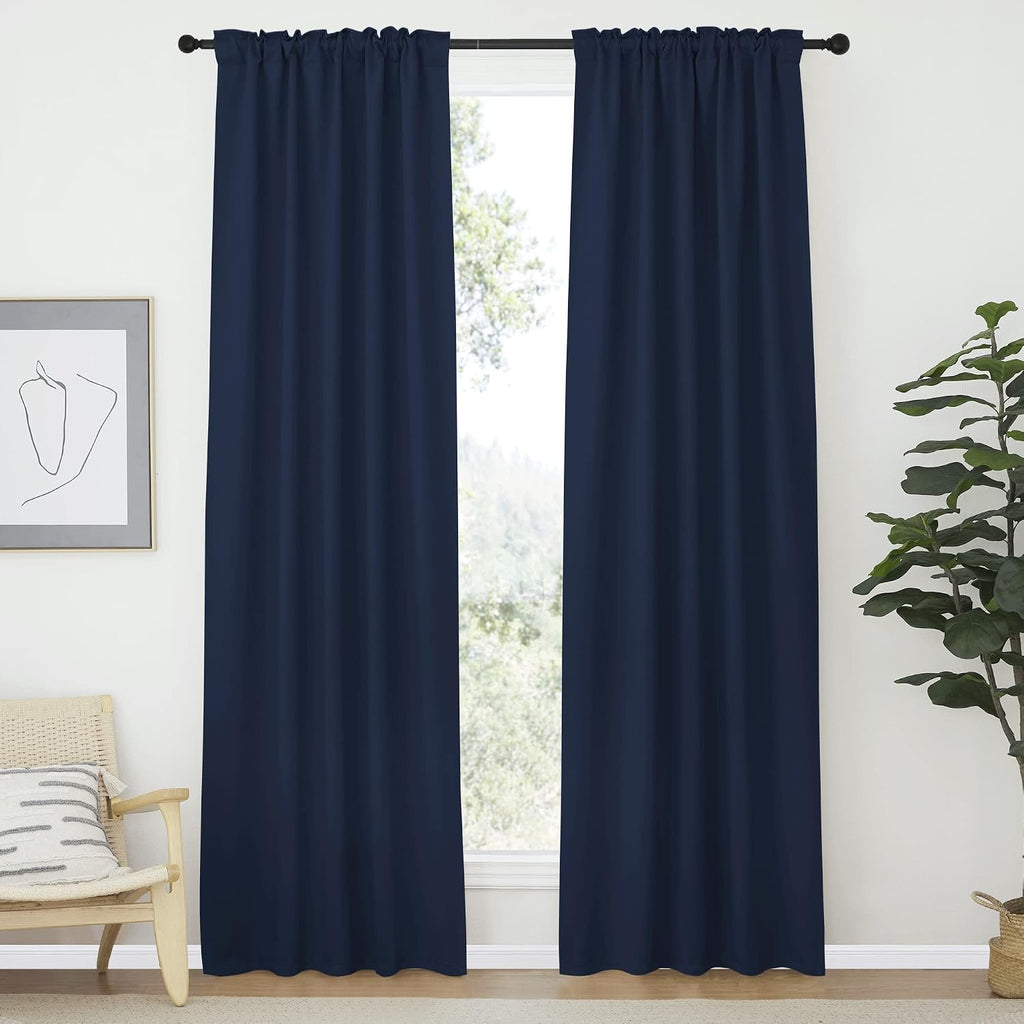 Nicetown Living Room Darkening Curtains - (Navy Color) W42 x L70, Set of 2, Home Decor Room Darkening Thermal Insulated Drapery Panels for…