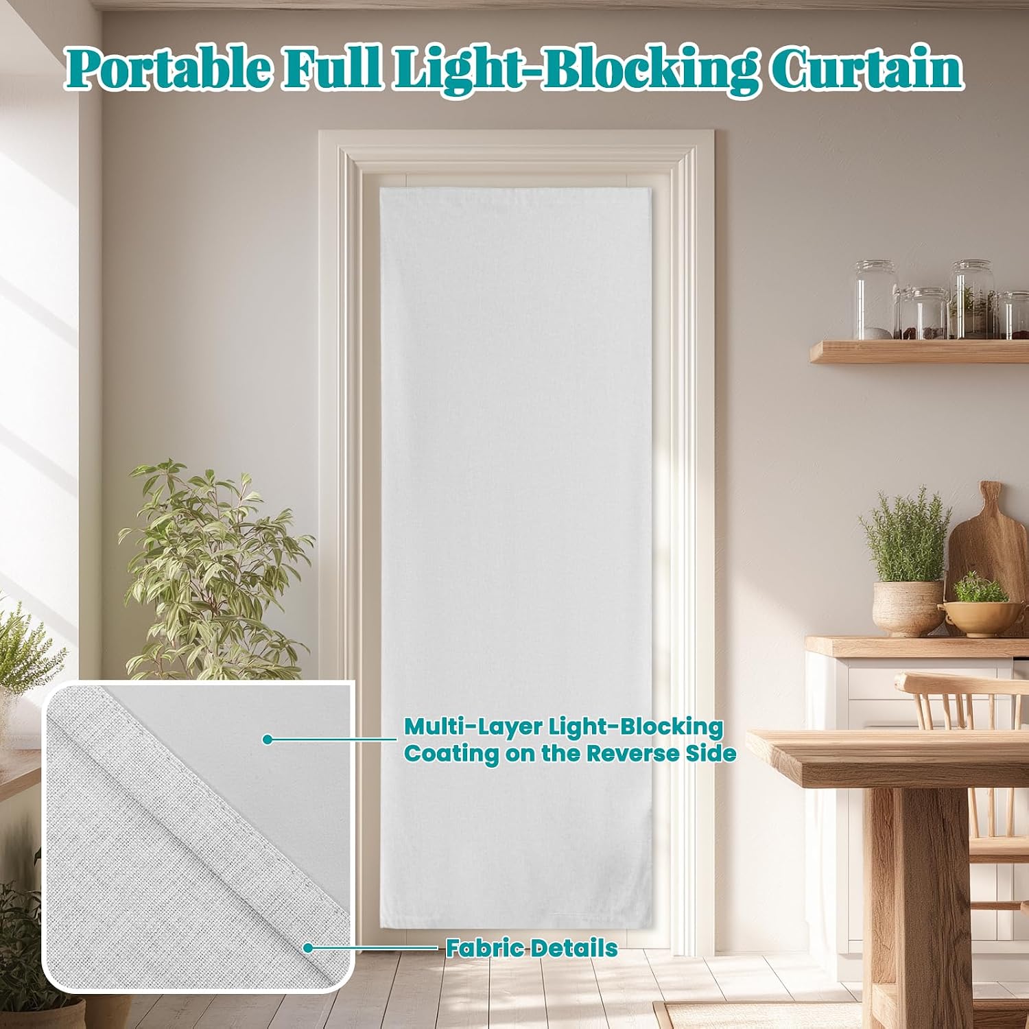 100% Blackout French Door Curtain- Privacy Thermal Insulated Door Window Curtain for Patio Front Tricia Sidelight Panel, W25 x L72 inch…