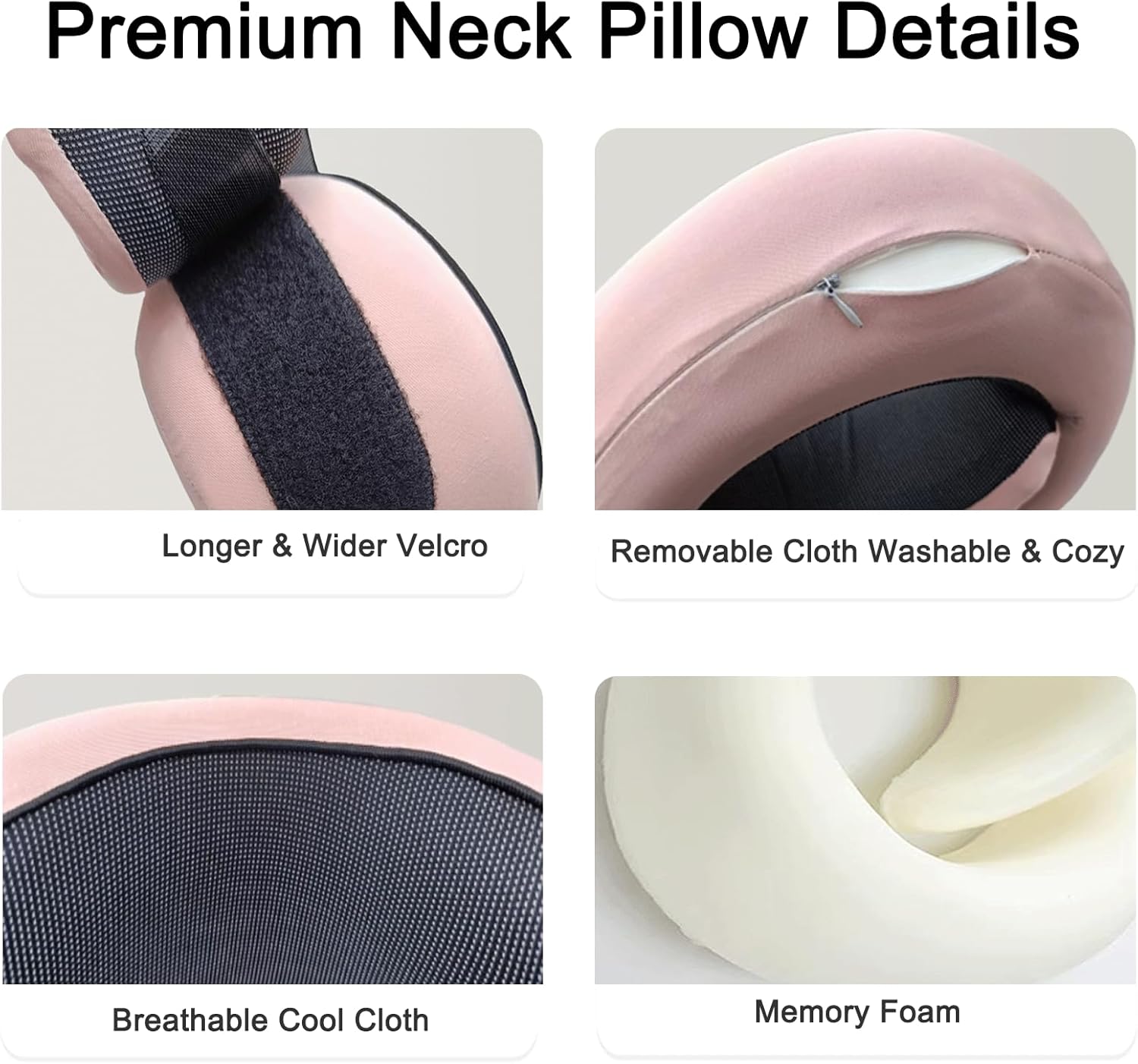 Neck Pillow for Traveling, Travel Neck Pillow for Airplanes, 100% Pure Memory Foam, 360° Support Stowable Pillows for Sleeping…