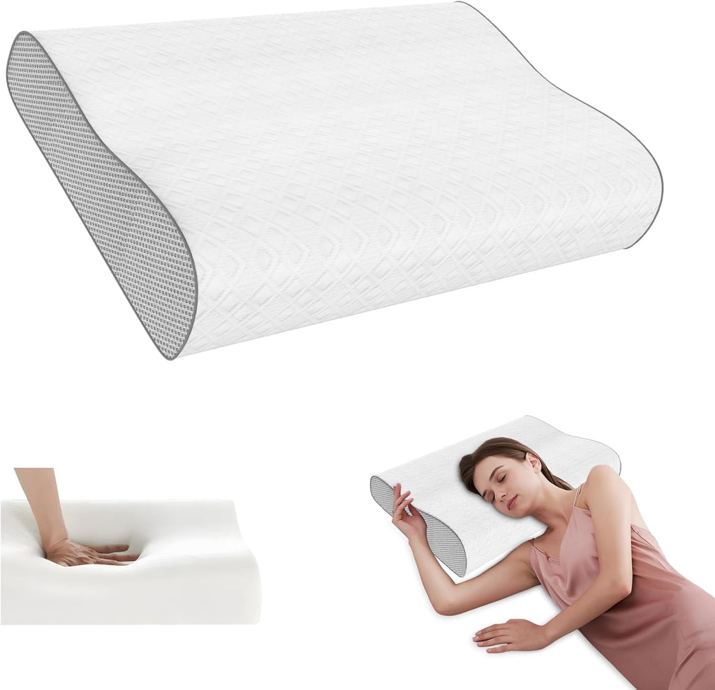 Phentzari Cervical Pillow for Neck, Memory Foam Pillow, Ergonomic Adjustable Contour Bed Pillow for Side, Back & Stomach Sleepers (1, 22 *…