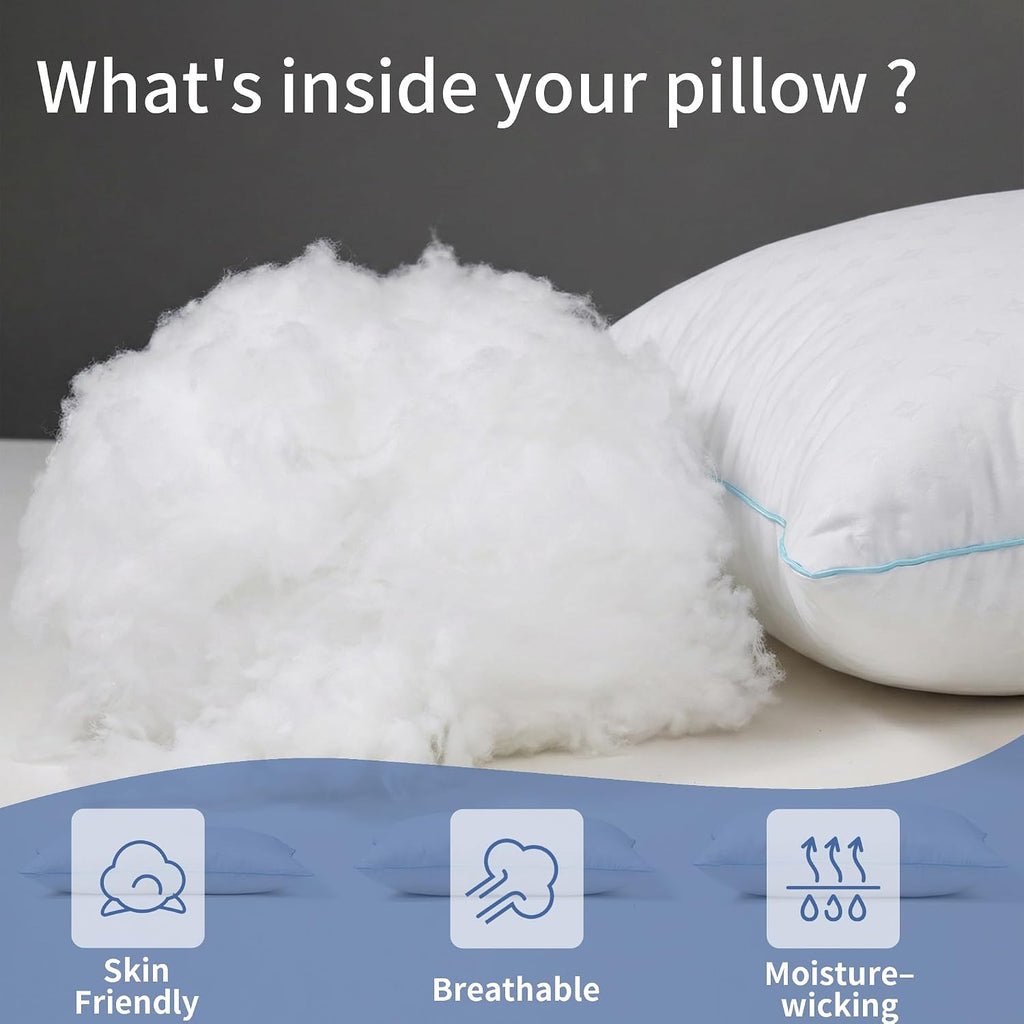 Pillows Standard Size Set of 2 – Standard Bed Pillows for Sleeping, Down Alternative Fill, Supportive Comfort, Hotel Style, Machine…