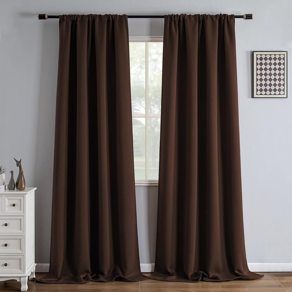 Igemaeve Blackout Curtains 108 Inch Length 2 Panels Set, Black Out Curtains for Bedroom 108 Inch Long, Rod Pocket Energy Saving Room Darken…