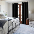 Igemaeve Black Blackout Curtains 96 Inch Length 2 Panels Set, Black Out Curtains for Bedroom 96 Inch Long, Grommet Energy Saving Room Darke…