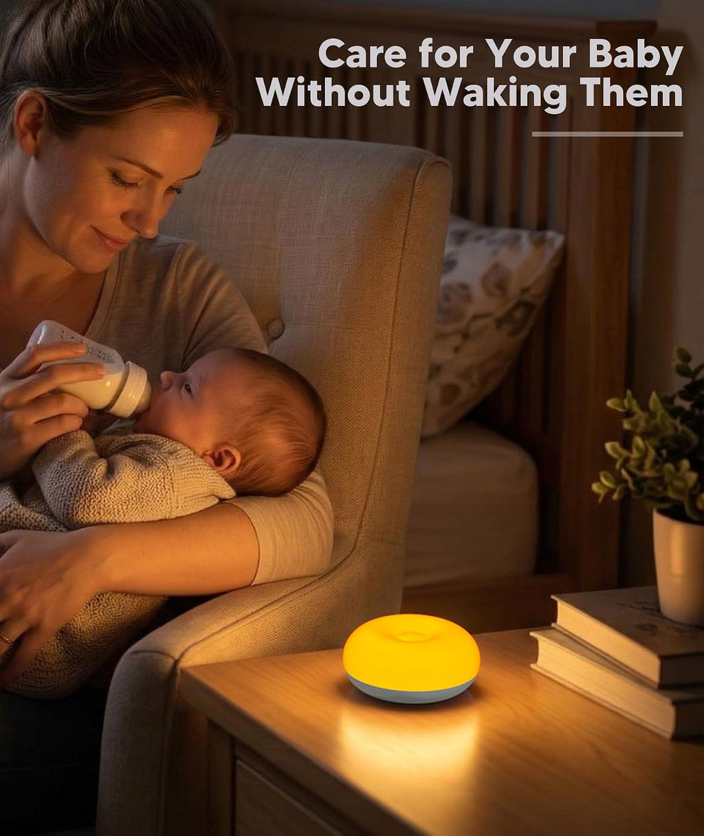 Bakzon Baby Night Light, 1800K Amber No Blue Light for Breastfeeding & Diaper Changes, Dimmable Silicone Egg Lamp with Flip Control…