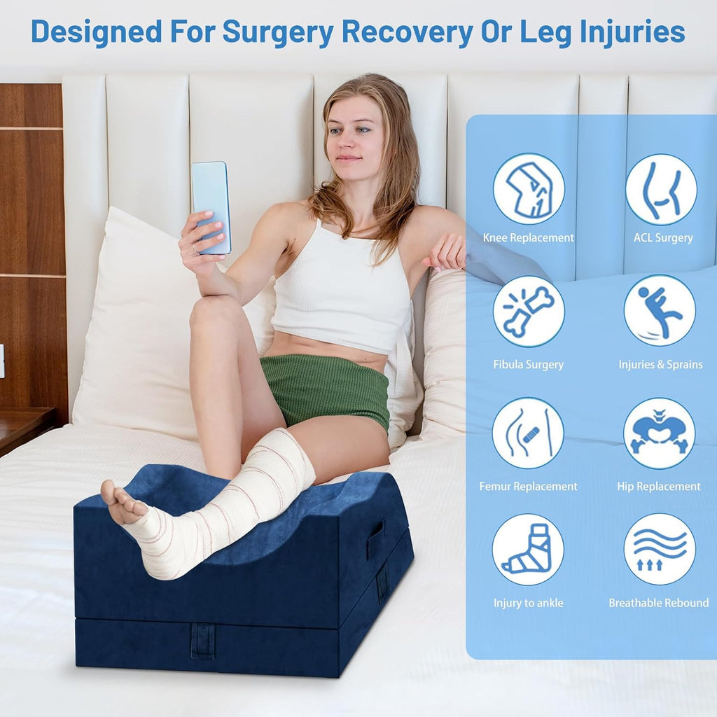 TranquilRelax TranquilRelax Double Leg Elevation Pillows, Wedge Pillow for After Surgery, Memory Foam Support Adjustable, Comfort Ca…
