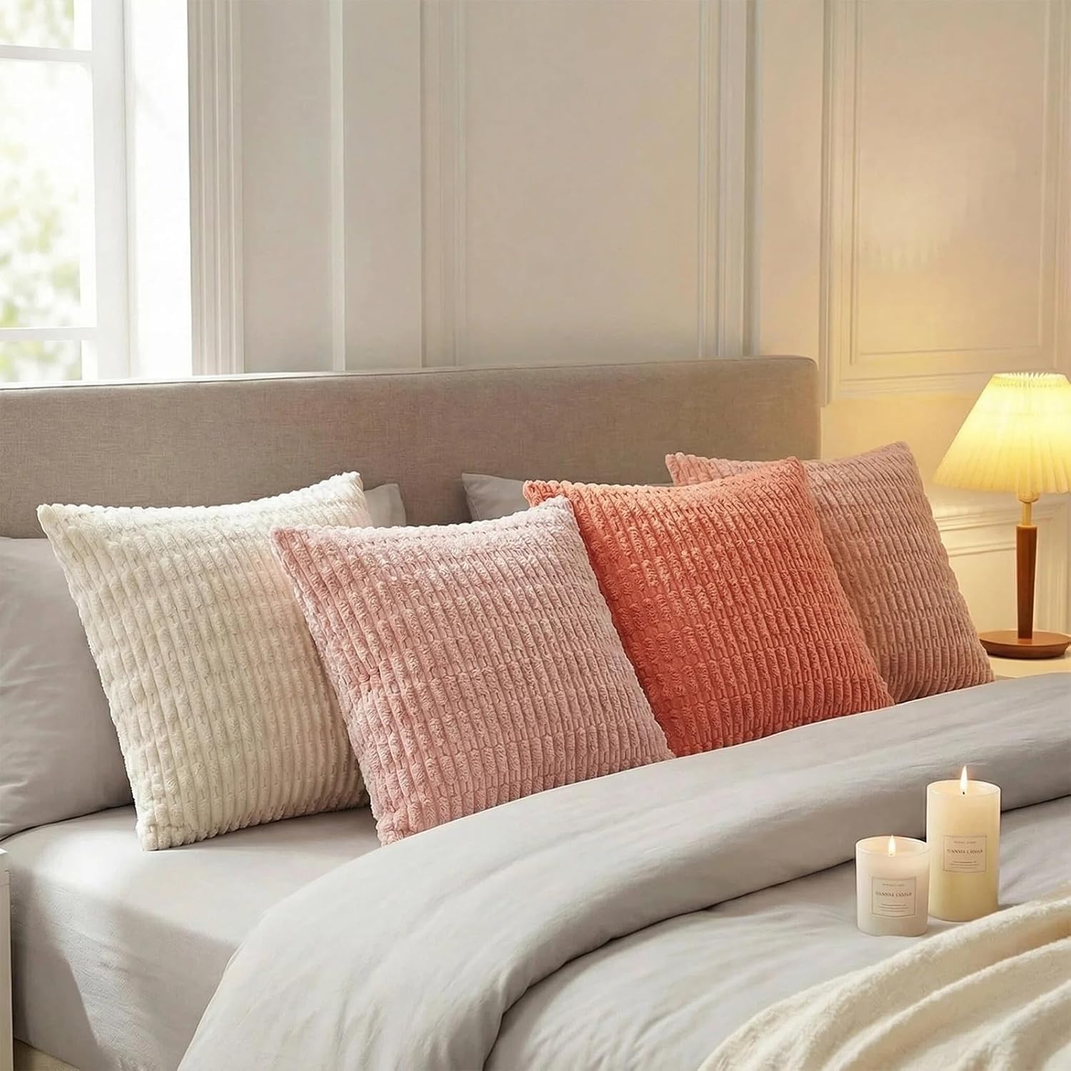 Fancy Homi 4 Packs Decorative Throw Pillow Covers for Living Room Couch Bed, Modern Farmhouse Boho Home Décor Accent Cushion Case, 14" x…
