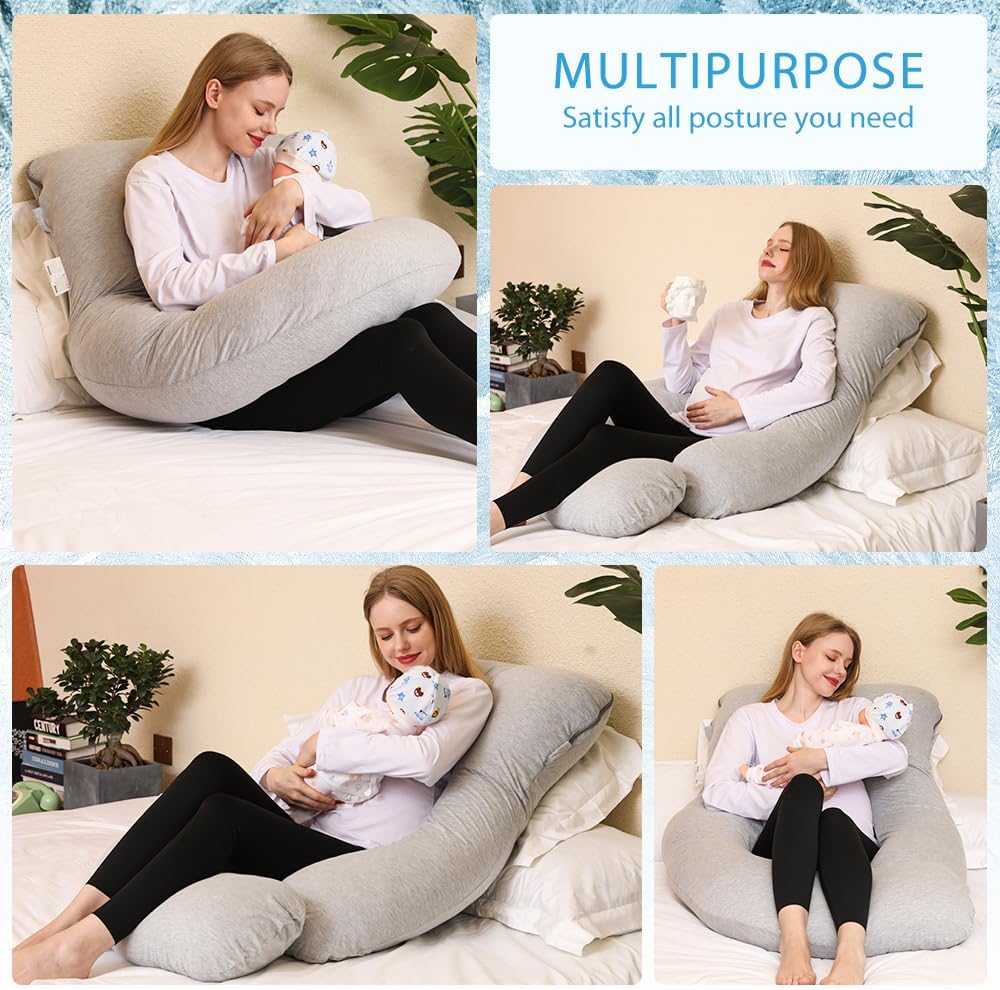 ChillingHome Chilling Home Pregnancy Pillow, Full Body Maternity Pillow for Pregnant Women, 63 inch Comfort U Shaped Pillow with Removable…