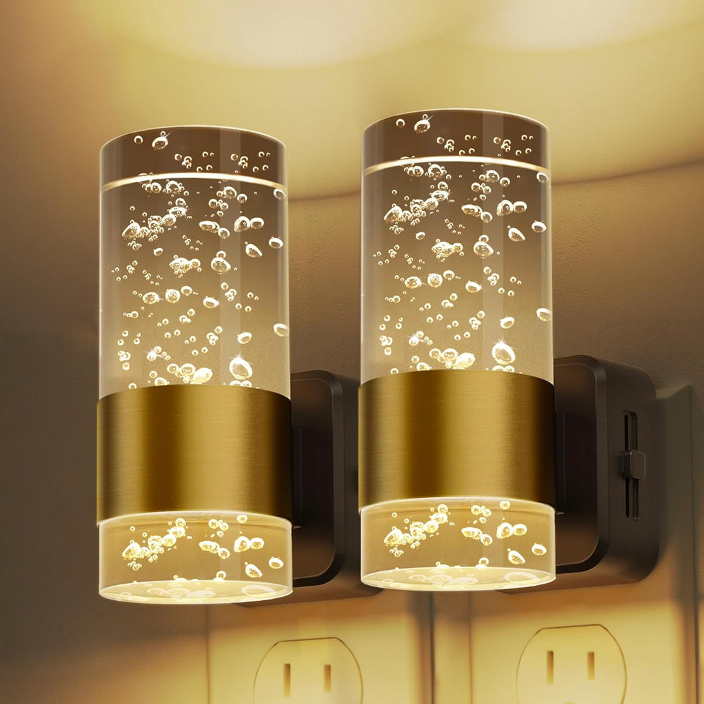 L LOHAS LED Night Lights Plug into Wall, 2 Pack Acrylic Night Light, Dimmable Nightlight with 0-100 LM Adjustable Brightness, 3000K Plug…