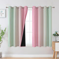 Estelartextiler Estelar Textiler Sage and Pink Blackout Curtains 54 Inch Length, Light Blocking Gradient Grommet Drapes for Living Room, Th…