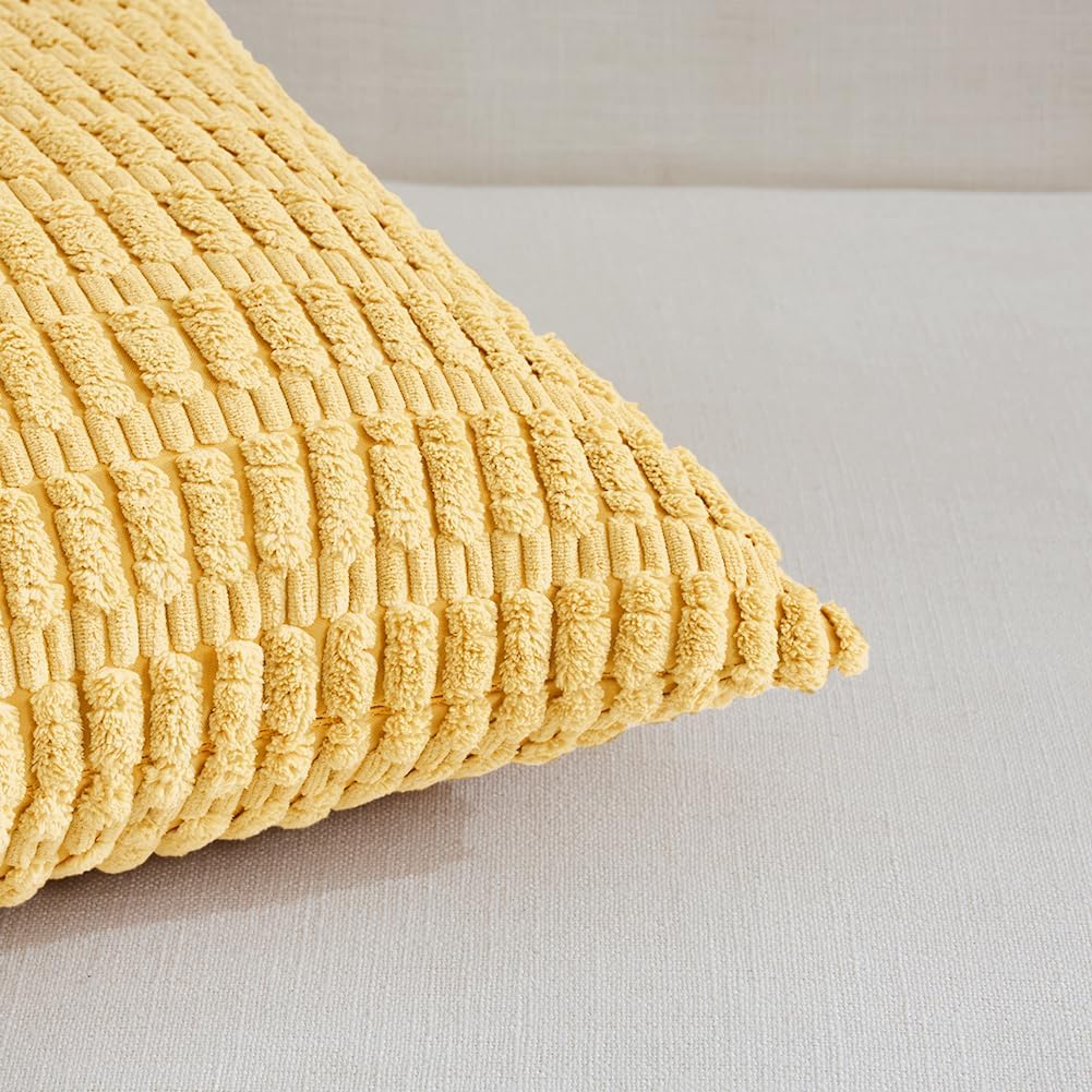 Fancy Homi Decorative Throw Pillow Covers for Bed Couch Bedroom Bench, Soft Corduroy Solid Pillow Case, Rustic Farmhouse Boho Room…