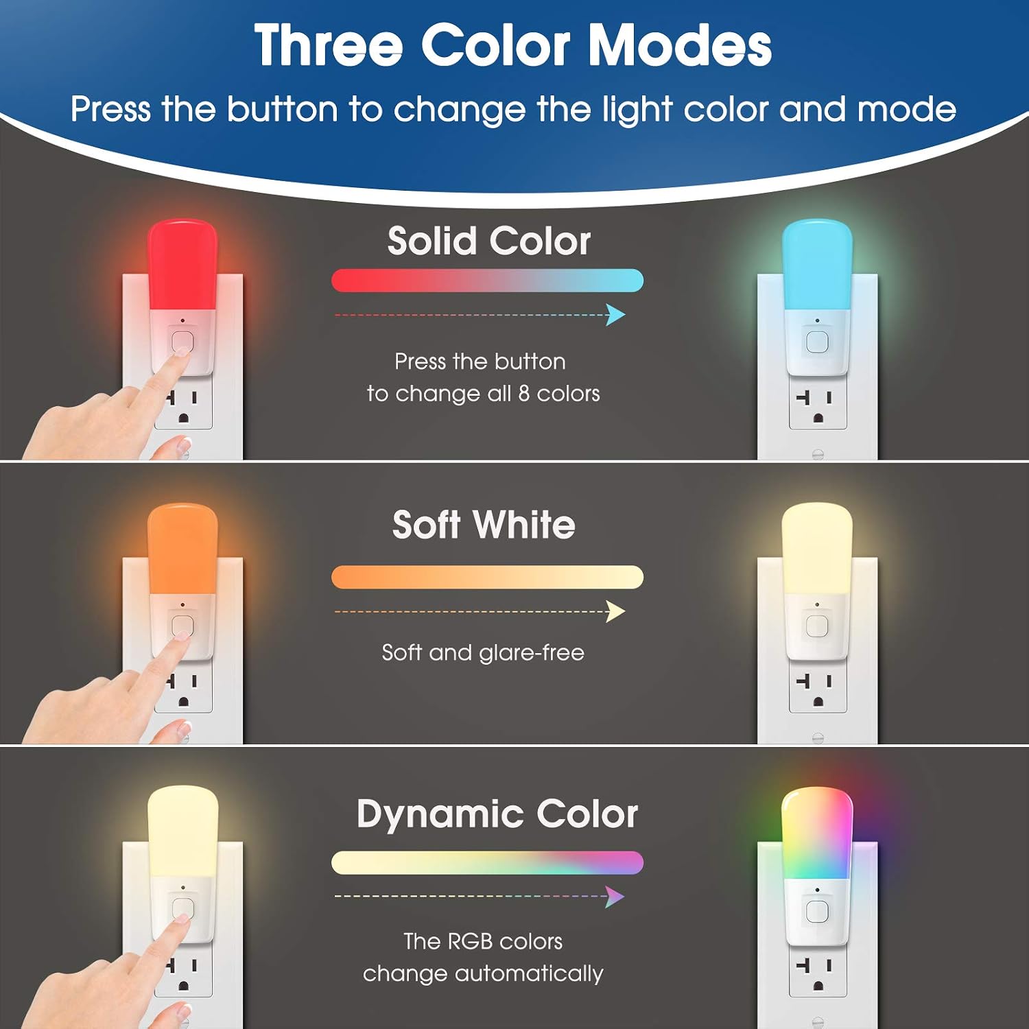 L LOHAS LED Night Light Kids, Plug in LED Night Lights for Kid, 9-Color Changing, Bright Nightlight with Dusk to Dawn Sensor, Plug-in…