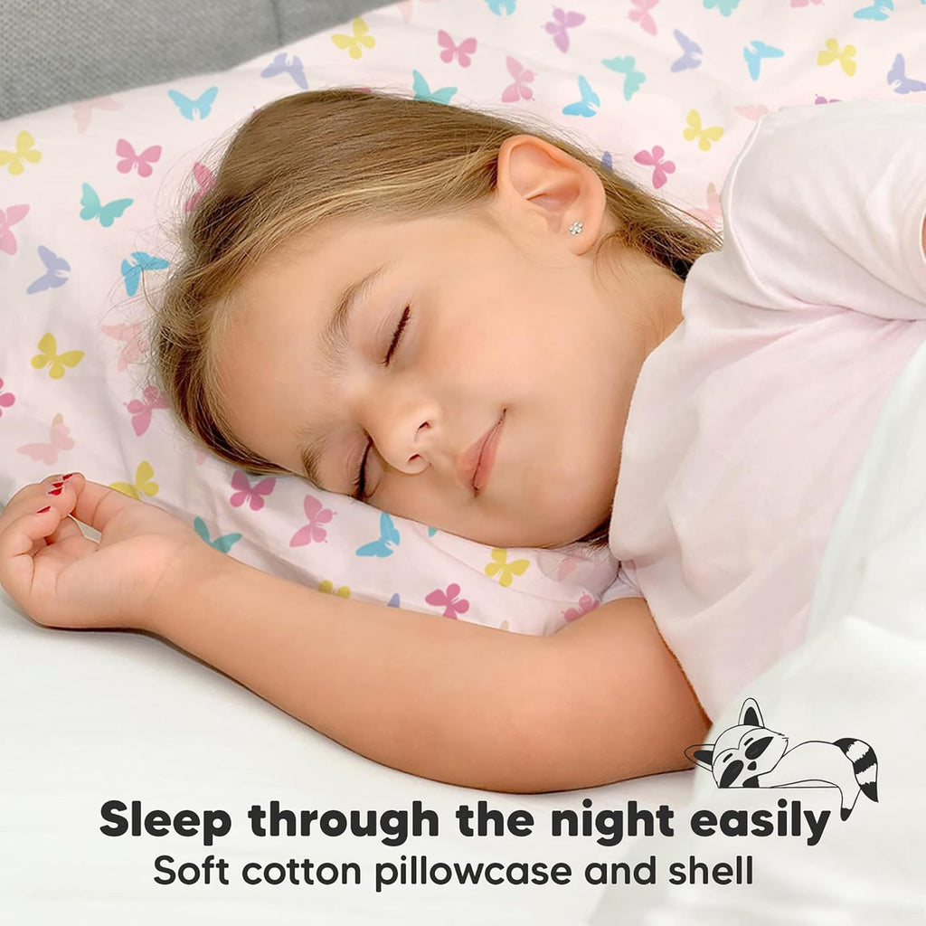 Toddler Pillow with Pillowcase - 13x18 My Little Dreamy Kids Travel Bed Pillows for Sleeping, Organic Cotton Small Pillowcase, Soft &…