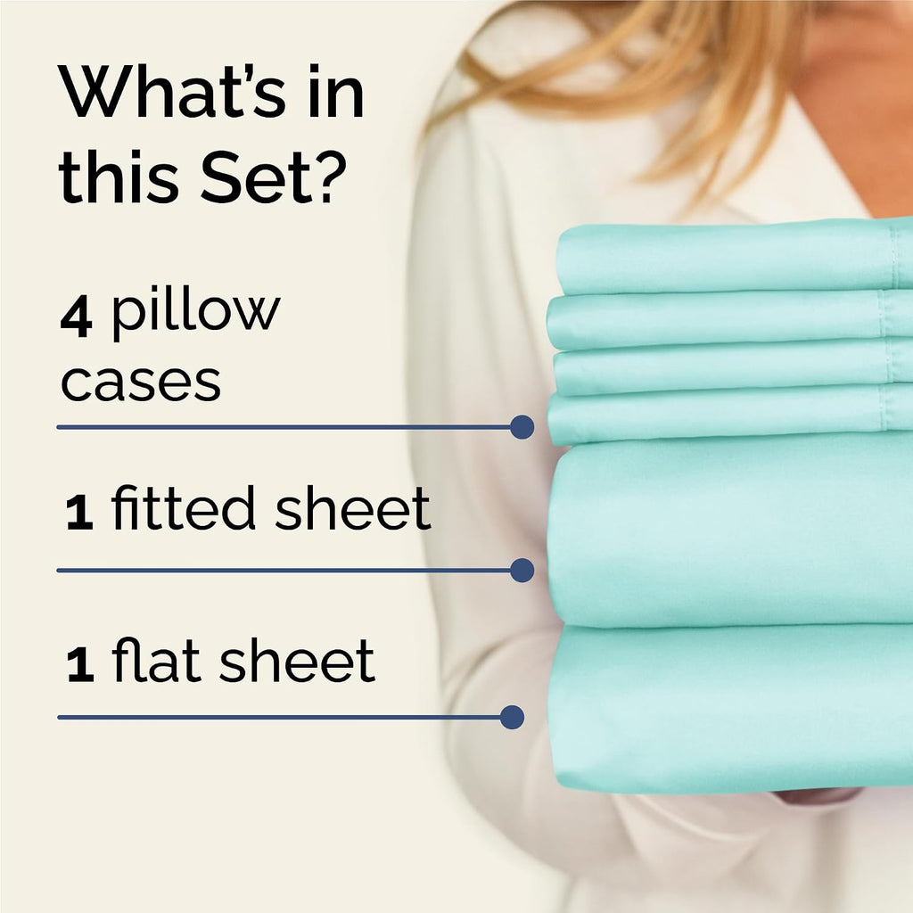 King 6 Piece Sheet Set - Comfy, Breathable & Cooling - Hotel Luxury Bedding for Women, Men, Kids, Teens and Children - 1 Flat & 1 Fitted…