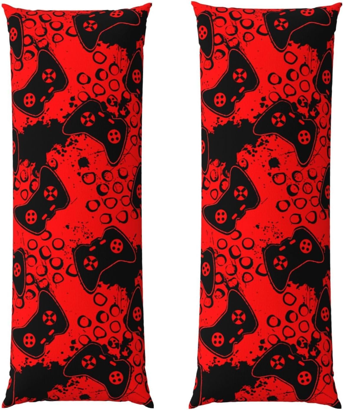 Sovvin Video Game Controller Red Background Body Pillow Cover Long Pillow Case with Zipper Decorative Soft Cushion Bedding Pillowcas…
