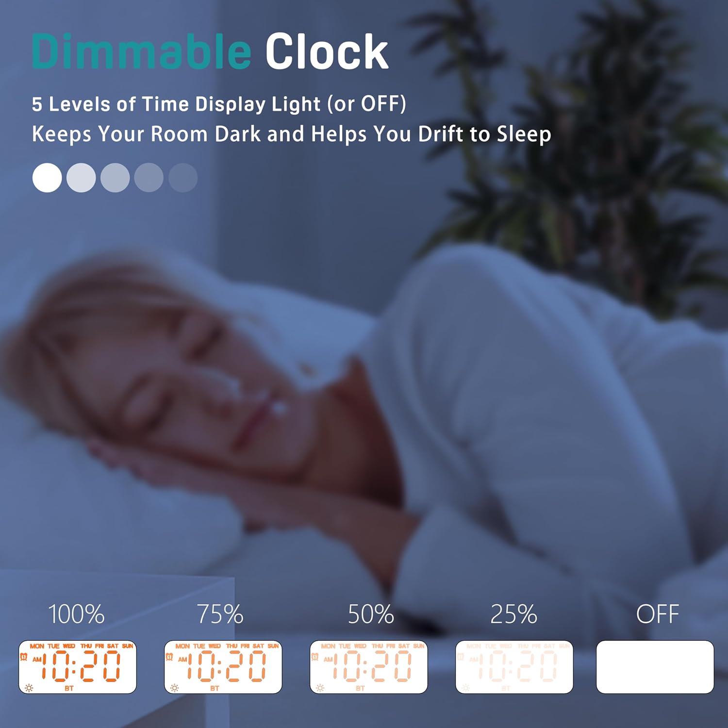 JALL Full Screen Sleep Sound Machine Sunrise Alarm Clock with 25 White Noise Nature Sounds, Wake Up Light for Bedrooms, Hi-Fi Bluetooth…