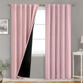 BGment Full Blackout Curtains with Thermal Insulation Liner Curtains 84 Inches Long, Rod Pocket and Back Tab Double Layer Room Darkening…