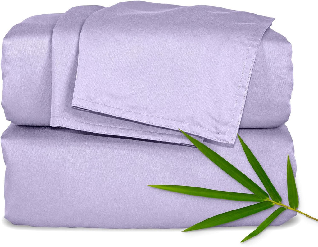PureBamboo Pure Bamboo Queen Sheets, Genuine 100% Organic Viscose Derived from Bamboo Bed Sheet Set, Luxuriously Soft & Cooling, Double Sti…