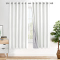 Xwzo 100% Blackout Curtains 63 Inches Length with Tiebacks- Heat and Light Blocking Ring Top Window Drapes with Black Liner Backing for Bed…