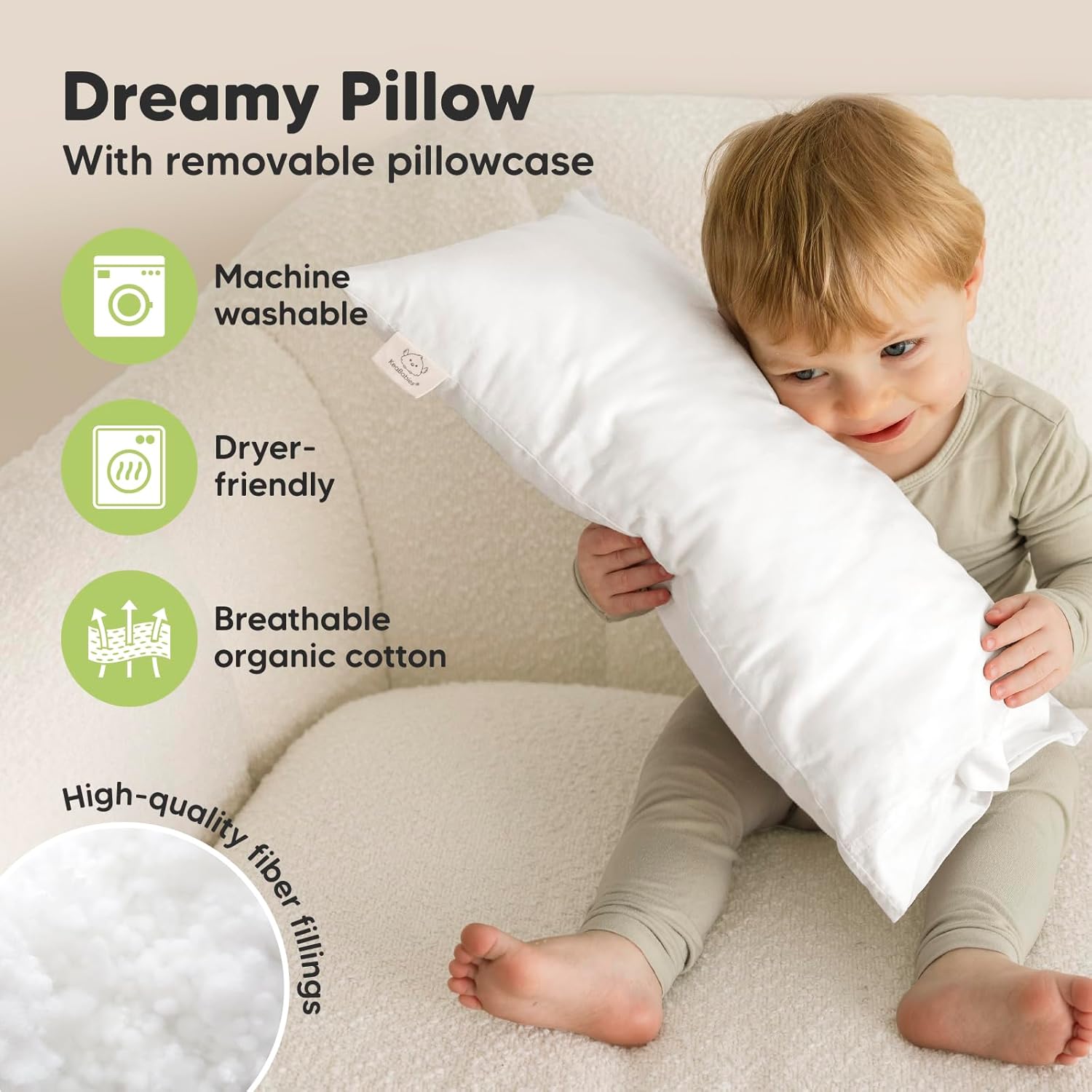 Toddler Pillow with Pillowcase - 10x18 My Little Dreamy Kids Travel Bed Pillows for Sleeping, Organic Cotton Small Pillowcase, Soft &…