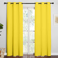 NICETOWN 84 inches Curtains for Office and Theater, Thermal Insulated Solid Grommet Drapes for Living Room (Bright Yellow, 1 Pair, 42…