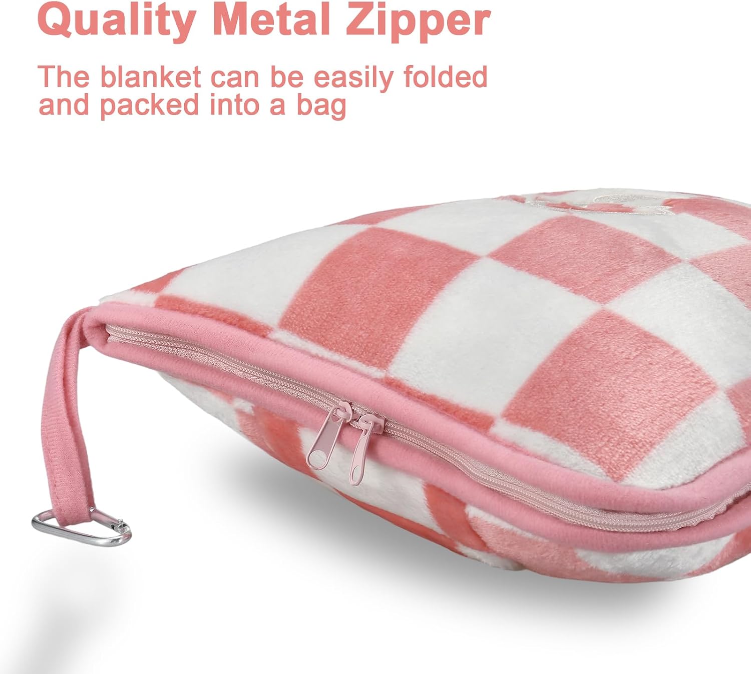 JungleStar Travel Blanket and Pillow Compact, Soft 2 in 1 Airplane Blanket with Soft Bag Pillowcase, Hand Luggage Sleeve and Backpack Clip (…