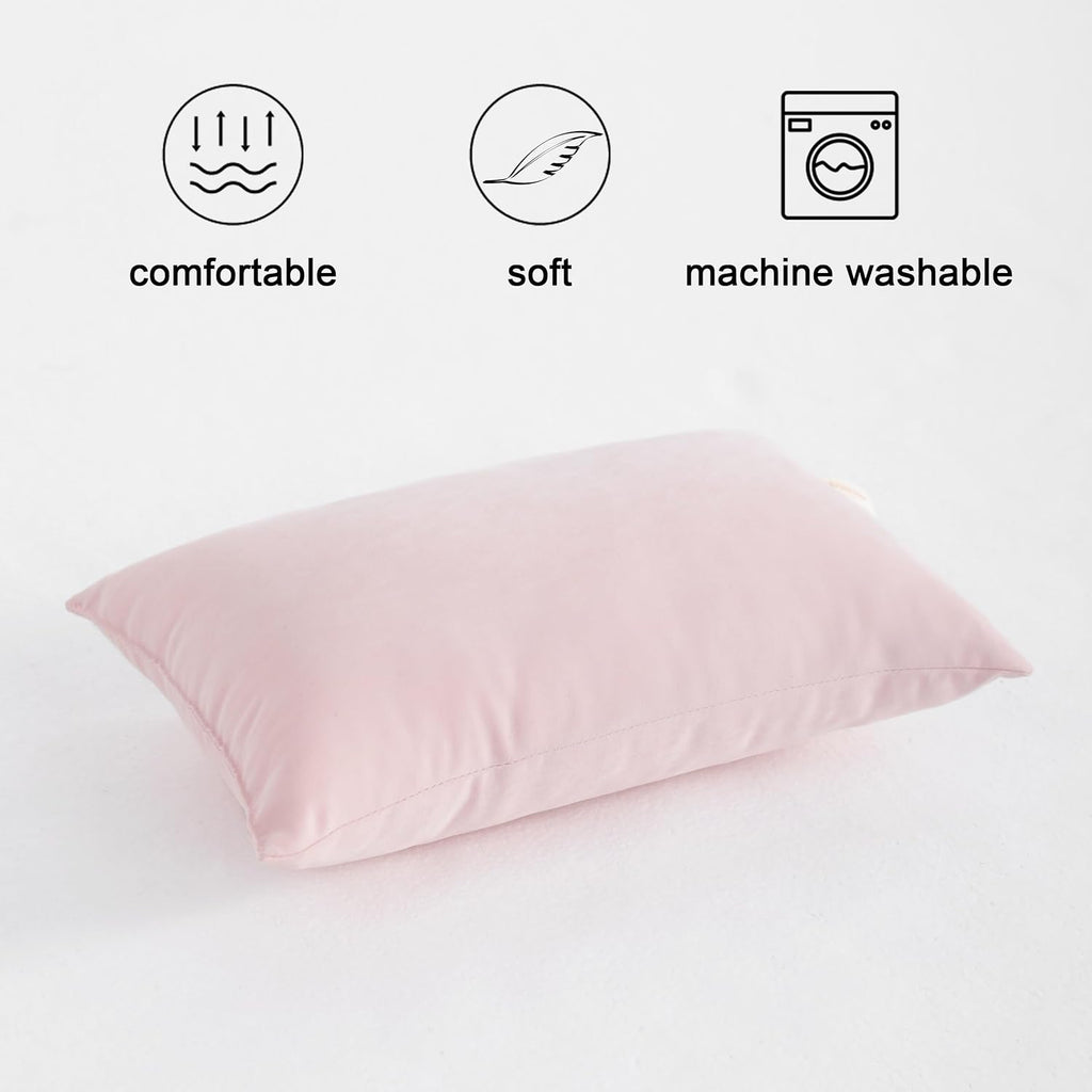 Flxxie Tiny Pillows, Down Alternative Microfiber 11x7 Inches Mini Pillow for Travel, Pets, Soft Machine Washable Small Pillows for Neck, Lu…
