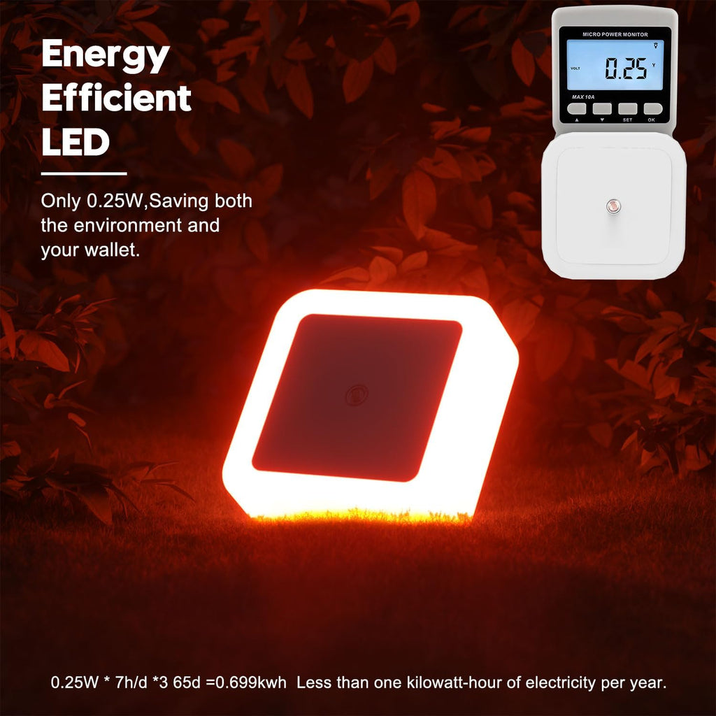 Sujeet Night Light, Night Lights Plug into Wall 8-Pack, Nightlight Plug in Night Light, Dusk to Dawn Night Lamp Led (Red)
