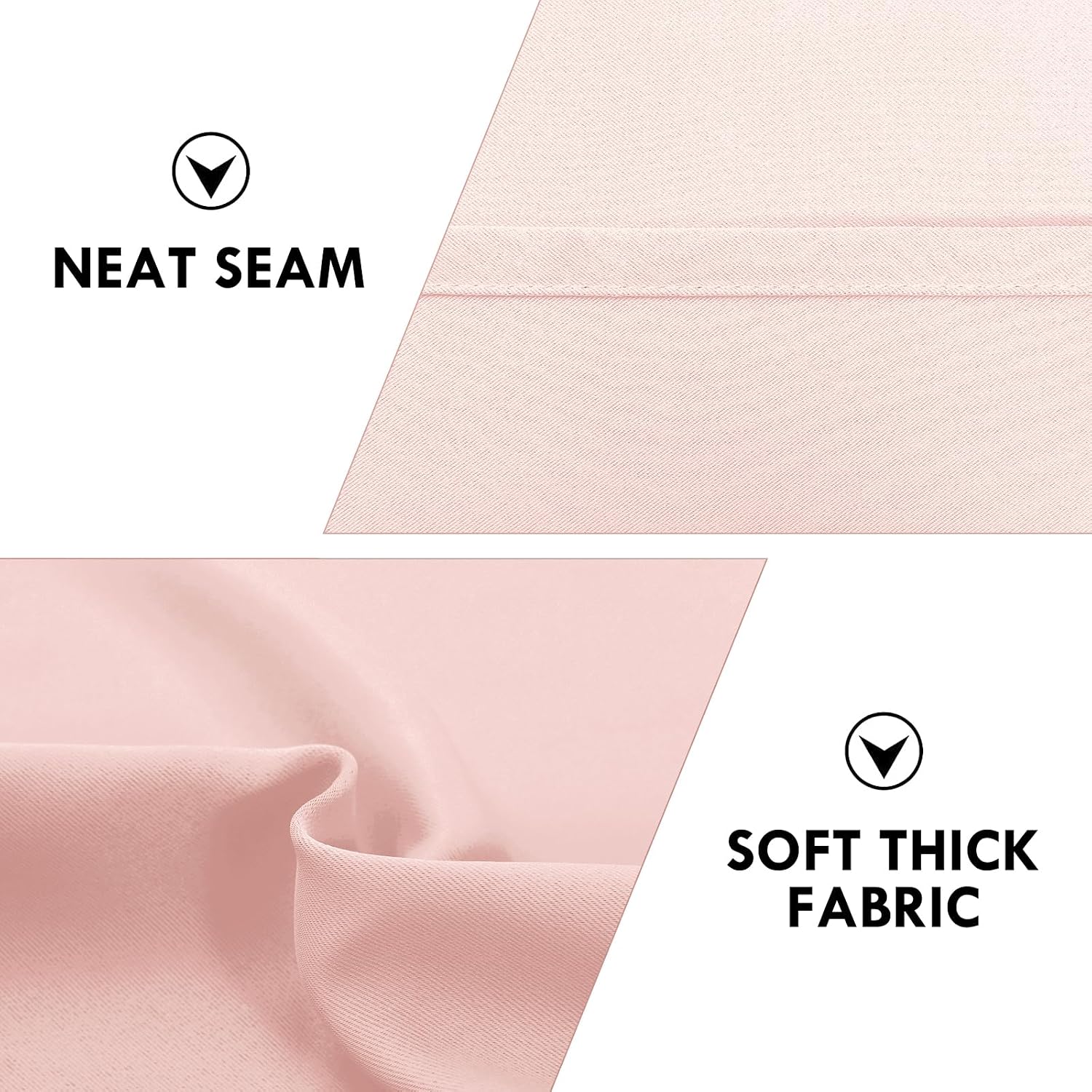 DWCN Blackout Curtains – Thermal Insulated, Energy Saving & Noise Reducing Bedroom and Living Room Curtains, Blush Pink, W 42x L 84 Inch…